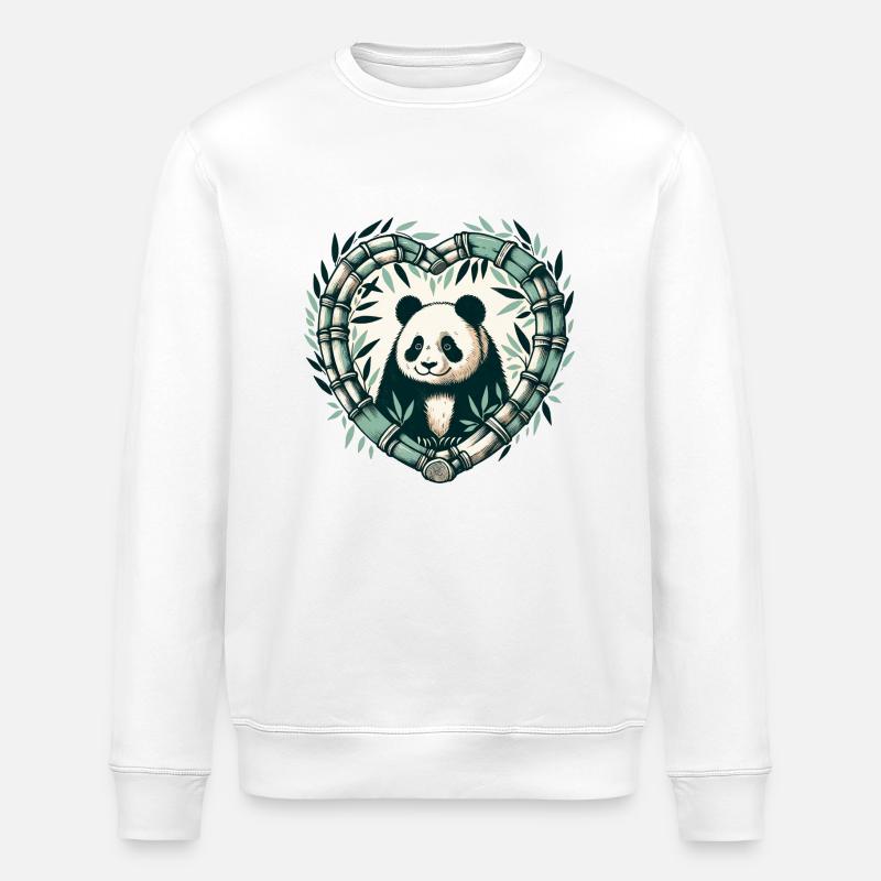 Pandabär Bambus - Stanley/Stella Unisex Bio-Sweatshirt ROLLER - Weiß