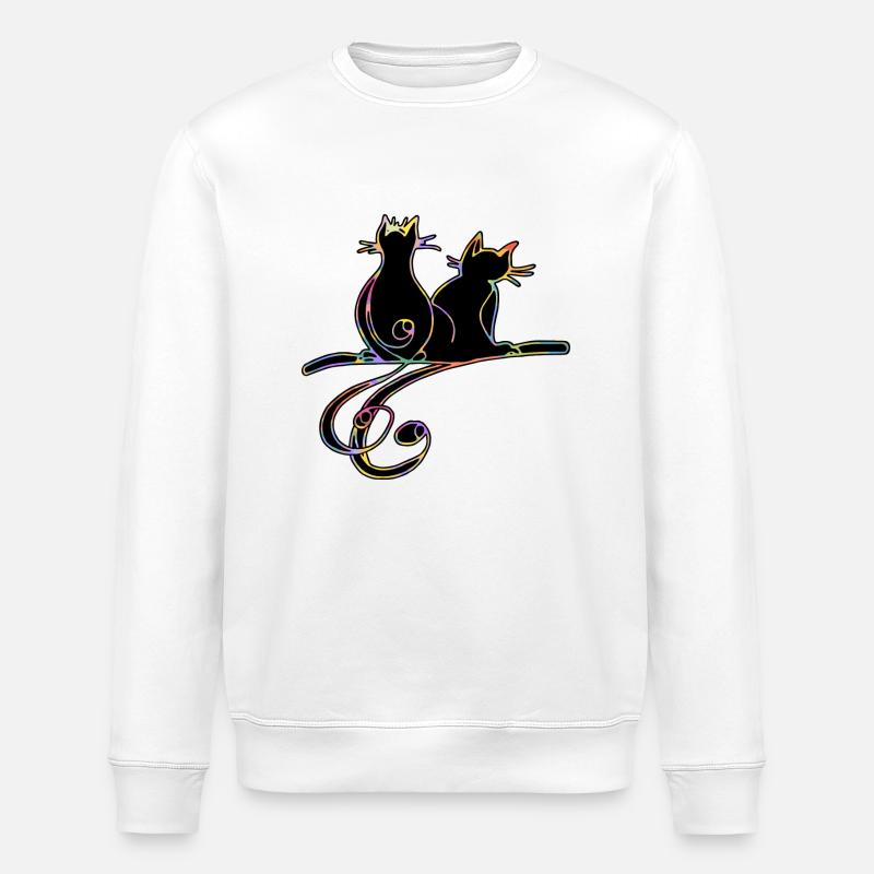 Katzen - Stanley/Stella Unisex Bio-Sweatshirt ROLLER - Weiß