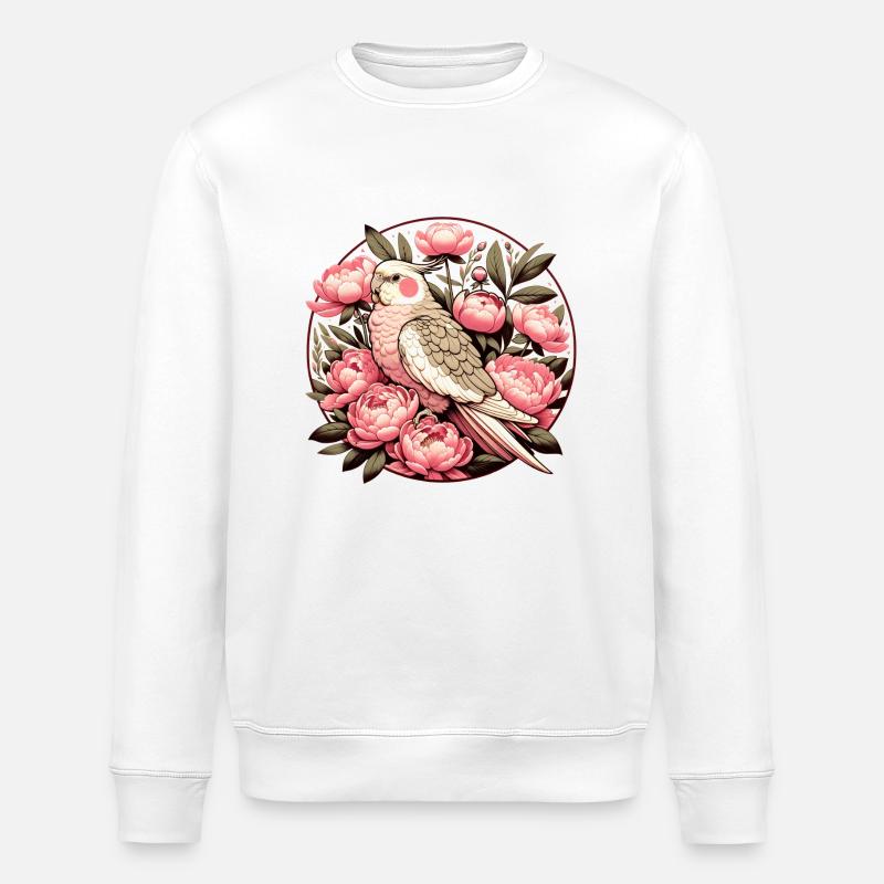 Nymphensittich - Stanley/Stella Unisex Bio-Sweatshirt ROLLER - Weiß