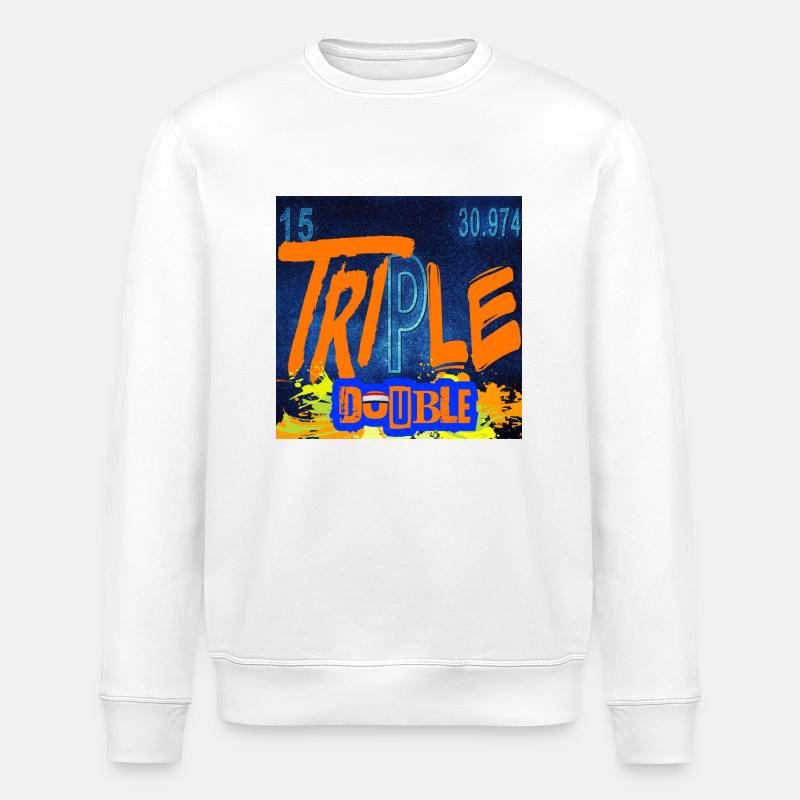 "TRIPLE DOUBLE" Chemie-Design - Stanley/Stella Unisex Bio-Sweatshirt ROLLER - Weiß