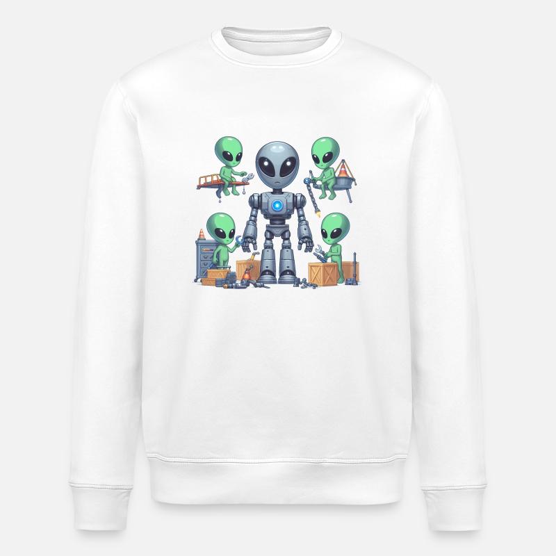 Les extraterrestres construisent des robots - Sweat bio ROLLER Stanley/Stella Unisexe - blanc