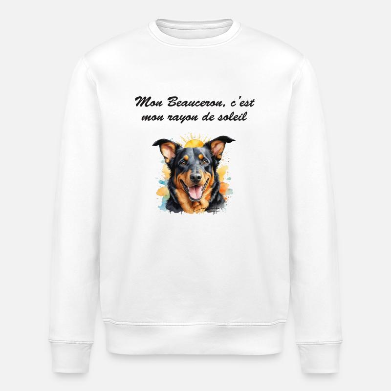 Beauceron rayon de soleil - Sweat bio ROLLER Stanley/Stella Unisexe - blanc
