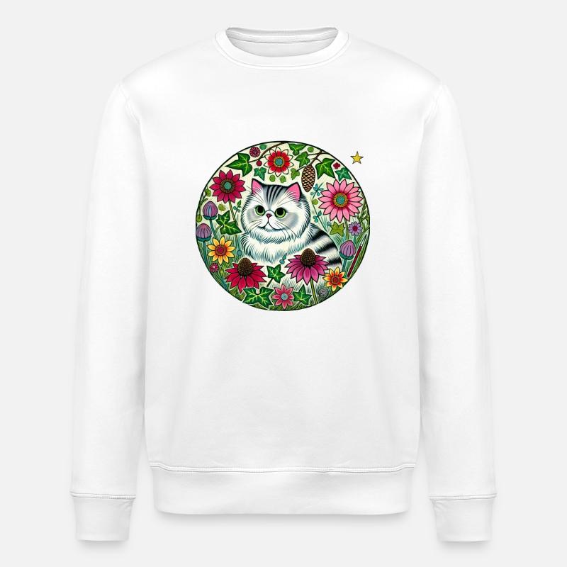 Chat persan en argent - Sweat bio ROLLER Stanley/Stella Unisexe - blanc
