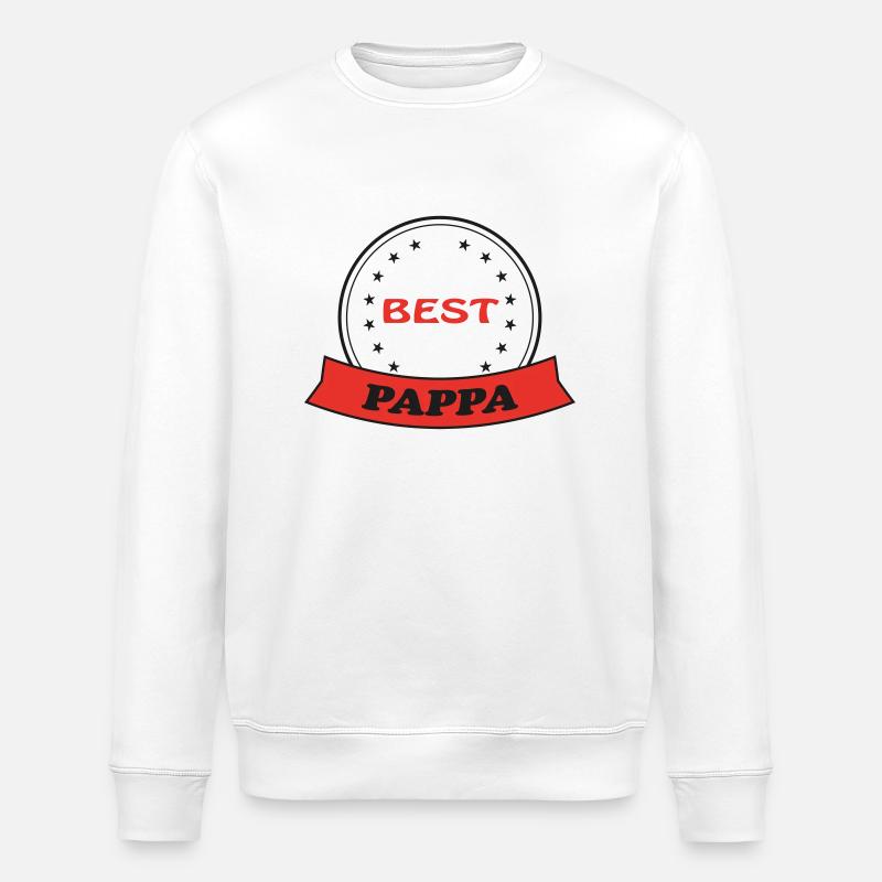 BESTE/RICHTIGE PAPPA - Stanley/Stella Unisex Bio-Sweatshirt ROLLER - Weiß