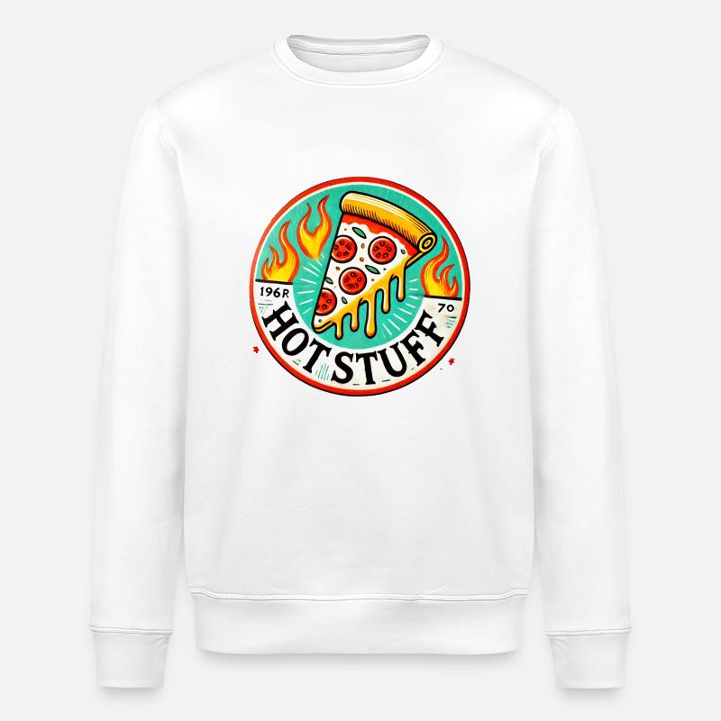 Hot Stuff Pizza - Stanley/Stella ROLLER Unisex Organic Sweatshirt - white