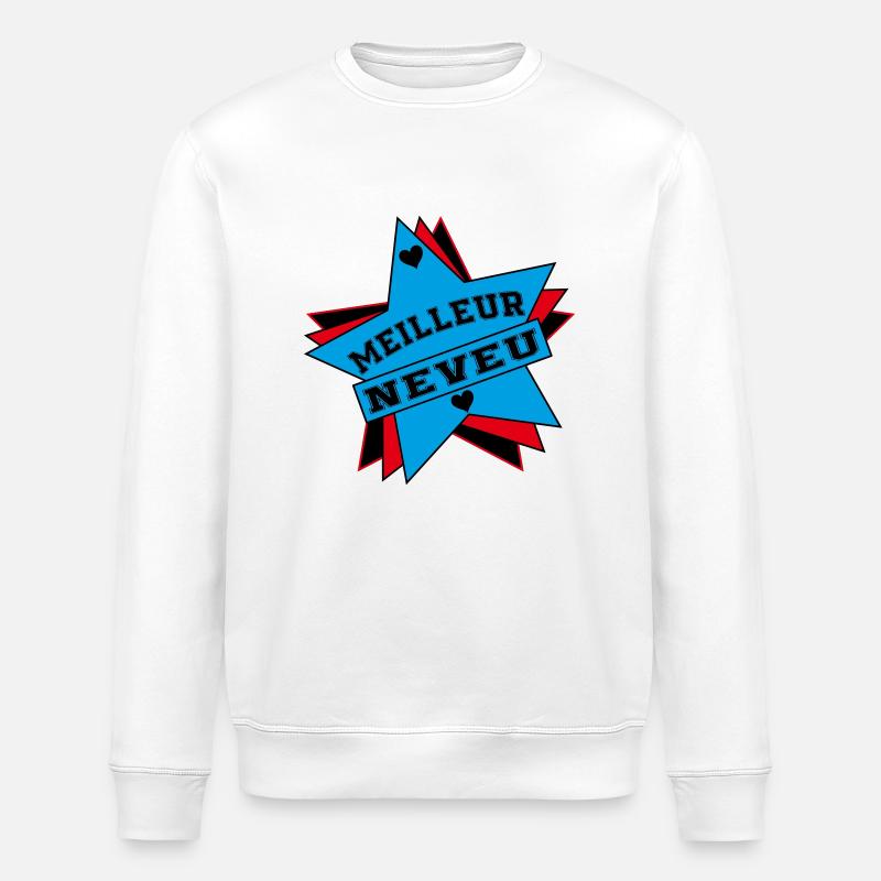 BESTER NEFFE - Stanley/Stella Unisex Bio-Sweatshirt ROLLER - Weiß