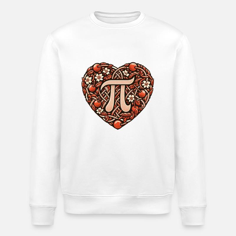 Kirsche Pi - Stanley/Stella Unisex Bio-Sweatshirt ROLLER - Weiß