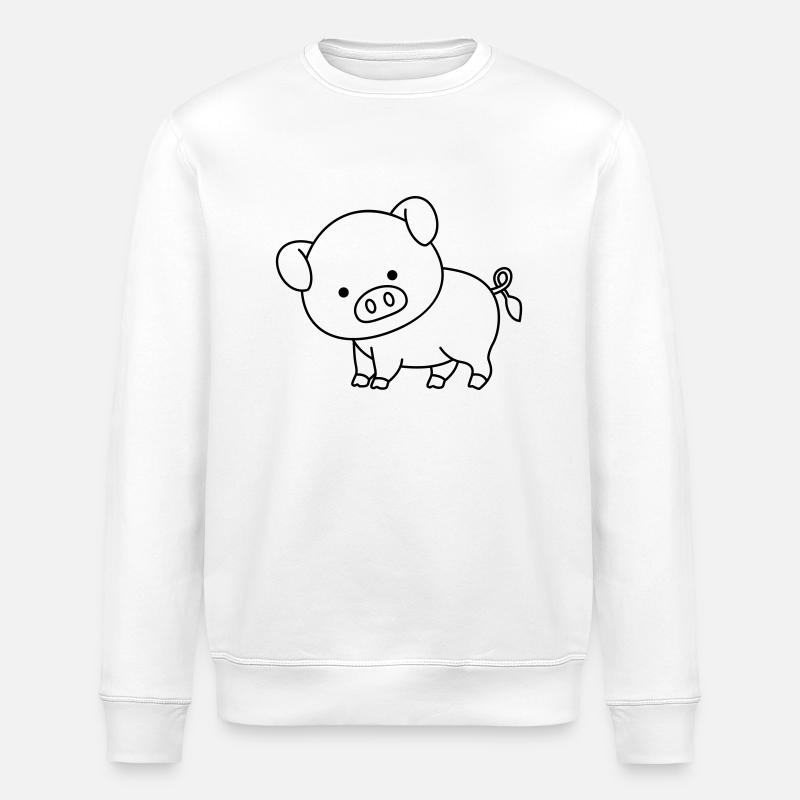 Pig - Stanley/Stella ROLLER Unisex Organic Sweatshirt - white