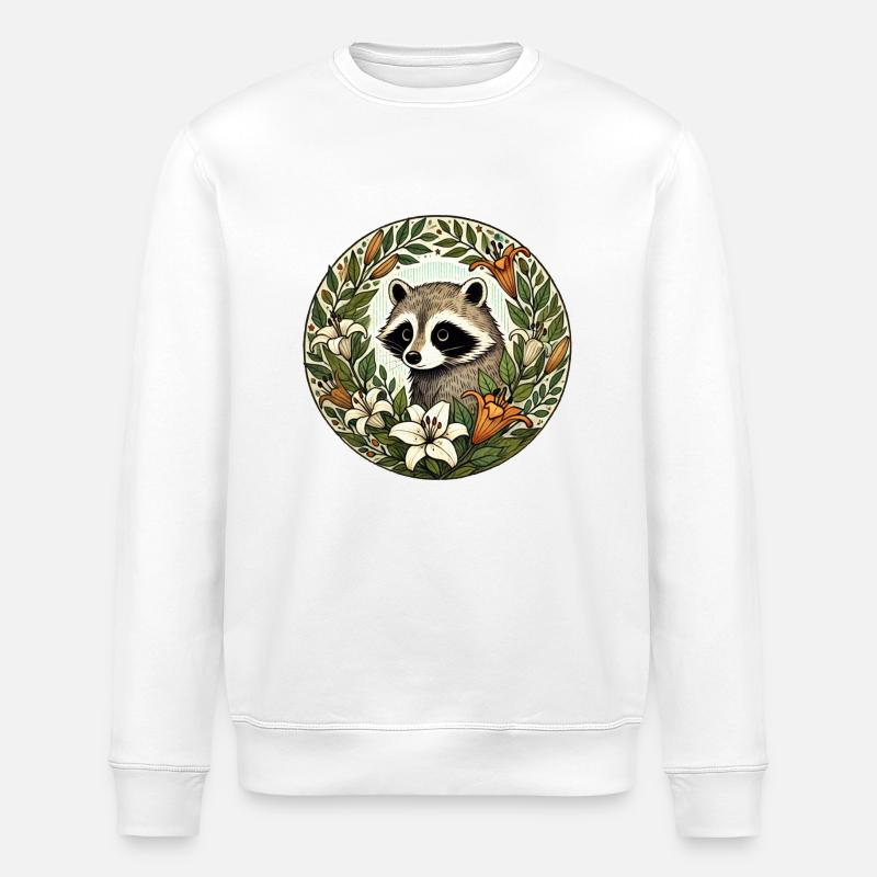Waschbär - Stanley/Stella Unisex Bio-Sweatshirt ROLLER - Weiß