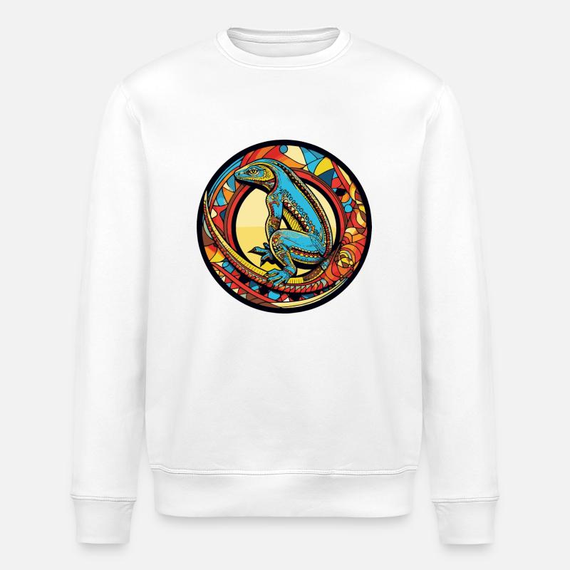 Lizard Comic - Stanley/Stella ROLLER Unisex Organic Sweatshirt - white