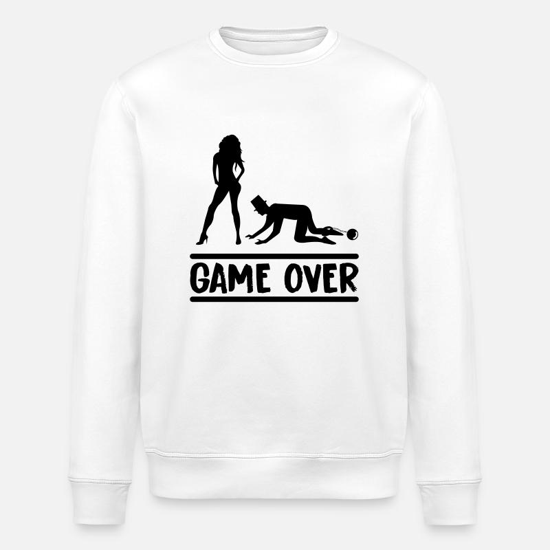 Married couple Game Over - Stanley/Stella ROLLER Unisex Organic Sweatshirt - white
