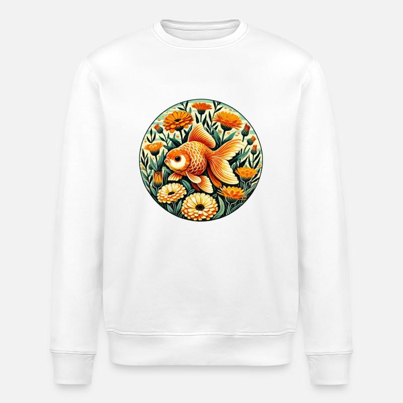 Poisson rouge d’Oranda - Sweat bio ROLLER Stanley/Stella Unisexe - blanc