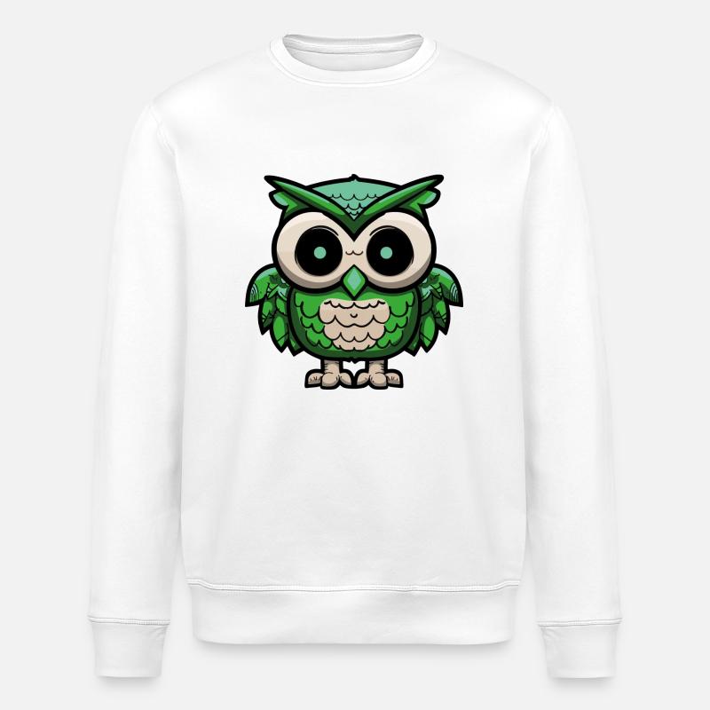 eule owl nachteule - Stanley/Stella Unisex Bio-Sweatshirt ROLLER - Weiß
