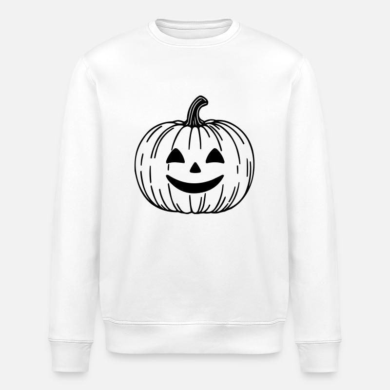 Pumpkin - Stanley/Stella ROLLER Unisex Organic Sweatshirt - white