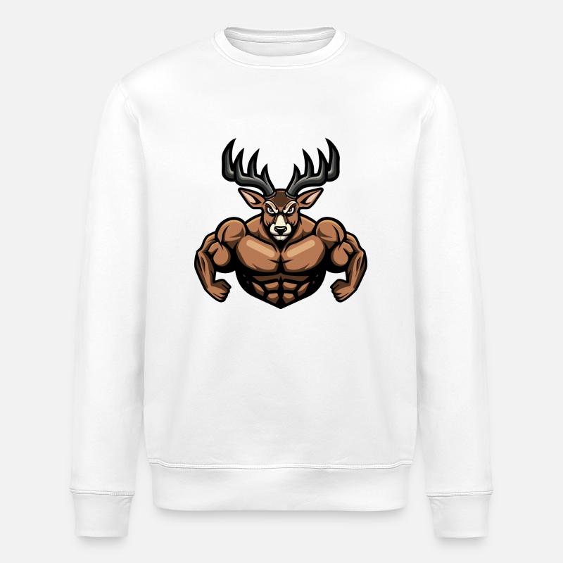 Bande dessinée Muscles de cerf - Sweat bio ROLLER Stanley/Stella Unisexe - blanc