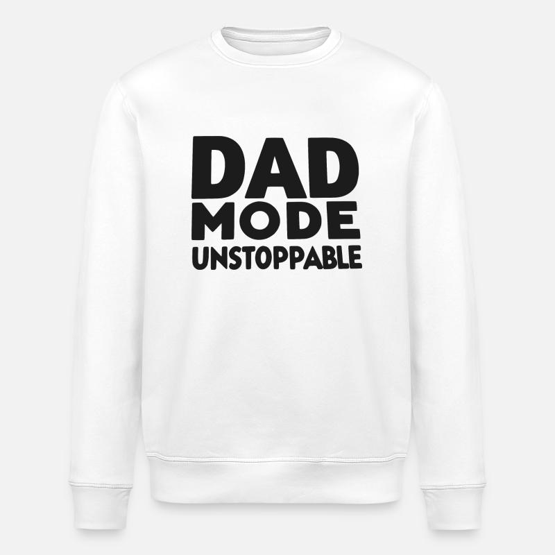 Dad Mode Unstoppable - Stanley/Stella ROLLER Unisex Organic Sweatshirt - white