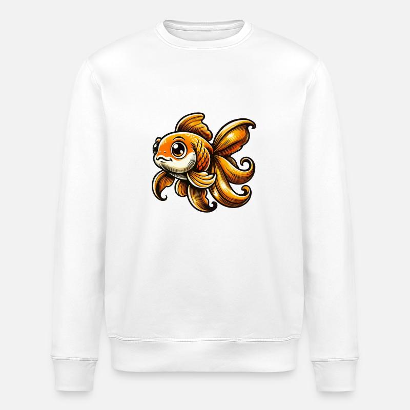 Bande dessinée de poisson rouge - Sweat bio ROLLER Stanley/Stella Unisexe - blanc