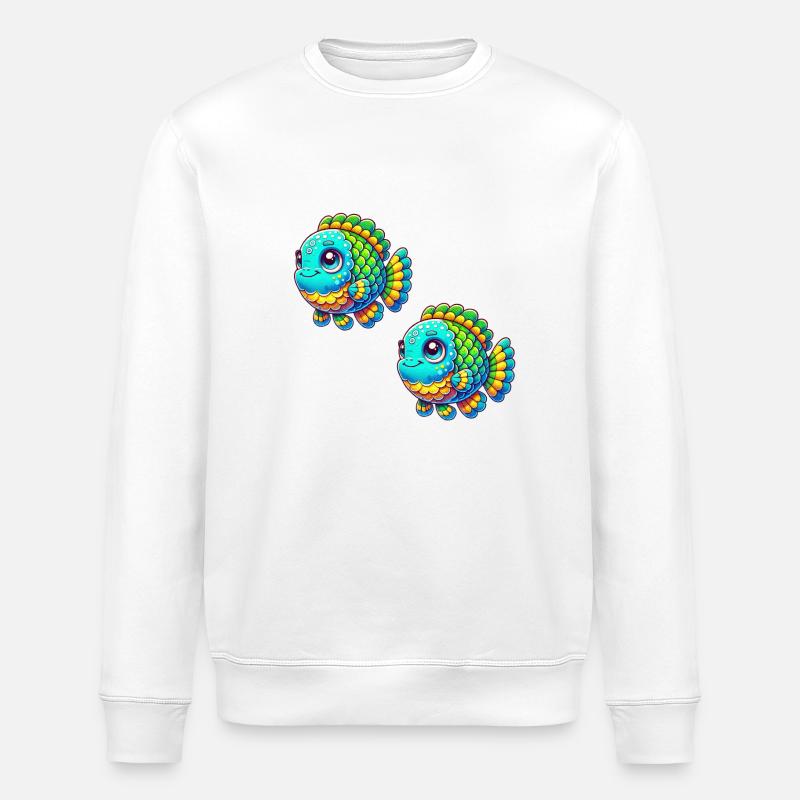 bande dessinée de poisson - Sweat bio ROLLER Stanley/Stella Unisexe - blanc