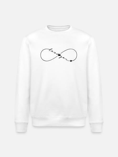 Love You Infinity Symbol - Stanley/Stella ROLLER Unisex Organic Sweatshirt - white