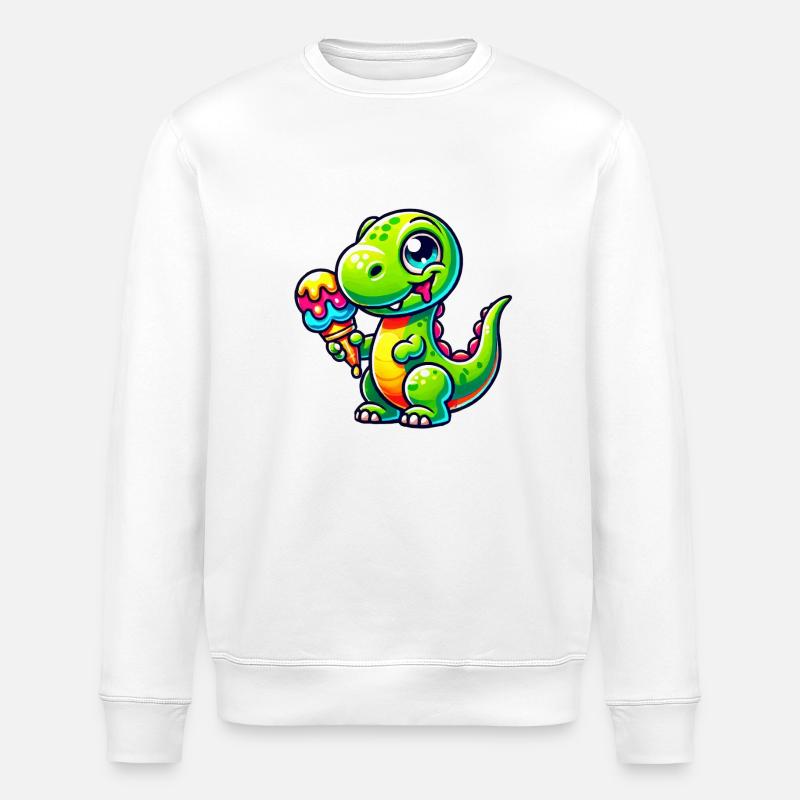 Dino Comic Cream - Stanley/Stella ROLLER Unisex Organic Sweatshirt - white