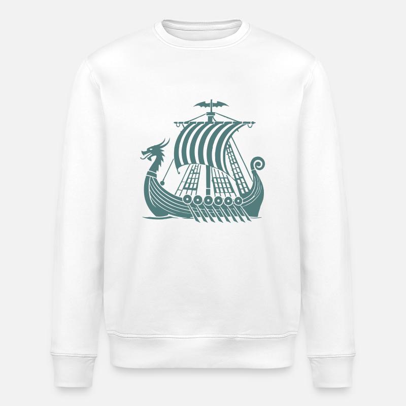 wikinger schiff 1 - Stanley/Stella Unisex Bio-Sweatshirt ROLLER - Weiß