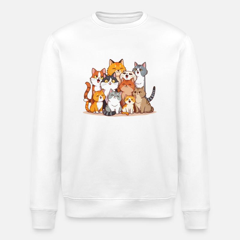 Troupeau de chats - Sweat bio ROLLER Stanley/Stella Unisexe - blanc