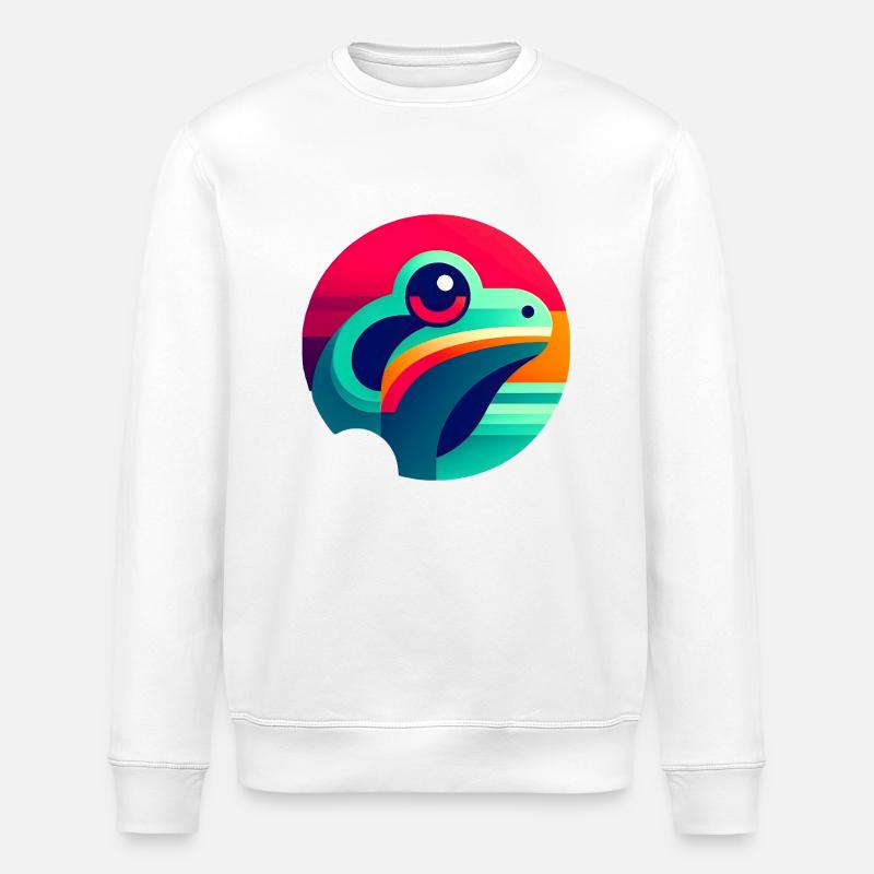 Tree frog illustration abstract - Stanley/Stella ROLLER Unisex Organic Sweatshirt - white