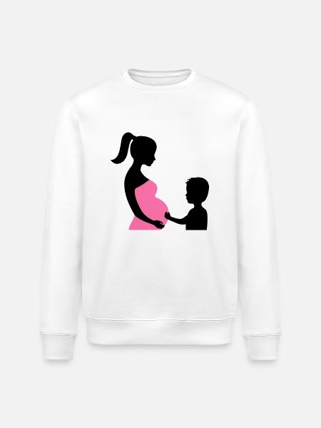 Schwanger mit Sohn - Stanley/Stella Unisex Bio-Sweatshirt ROLLER - Weiß