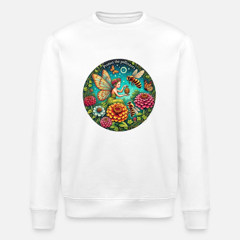 Honigbienen-Fee - Stanley/Stella Unisex Bio-Sweatshirt ROLLER - Weiß