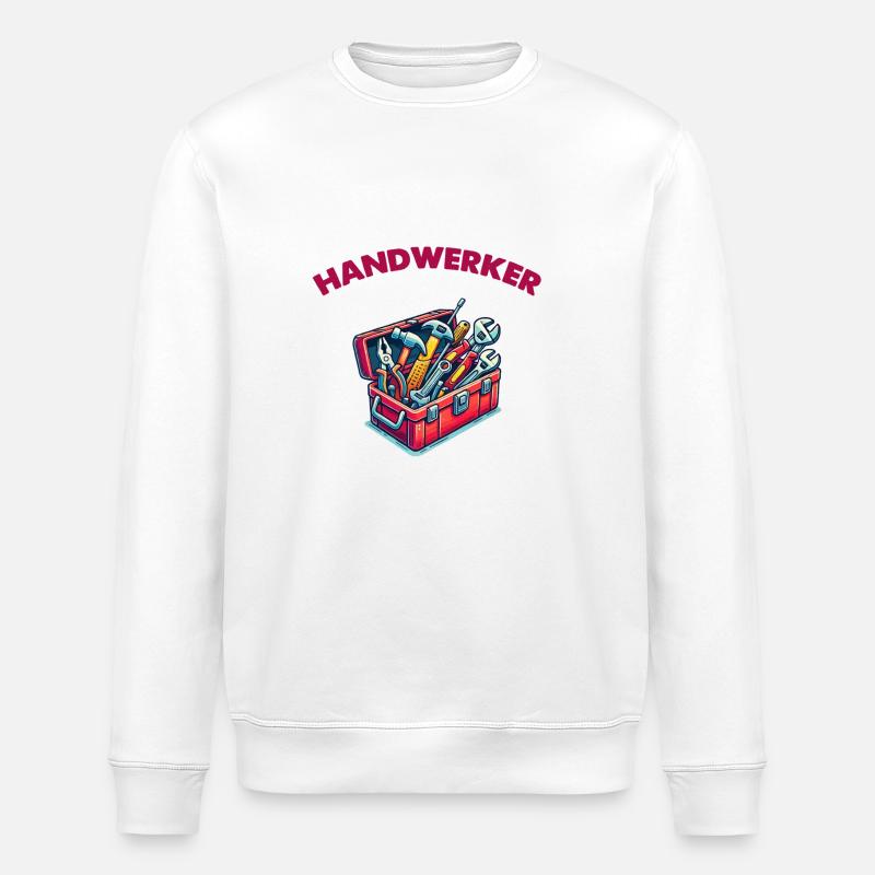 Werkzeugkasten Handwerker - Stanley/Stella Unisex Bio-Sweatshirt ROLLER - Weiß