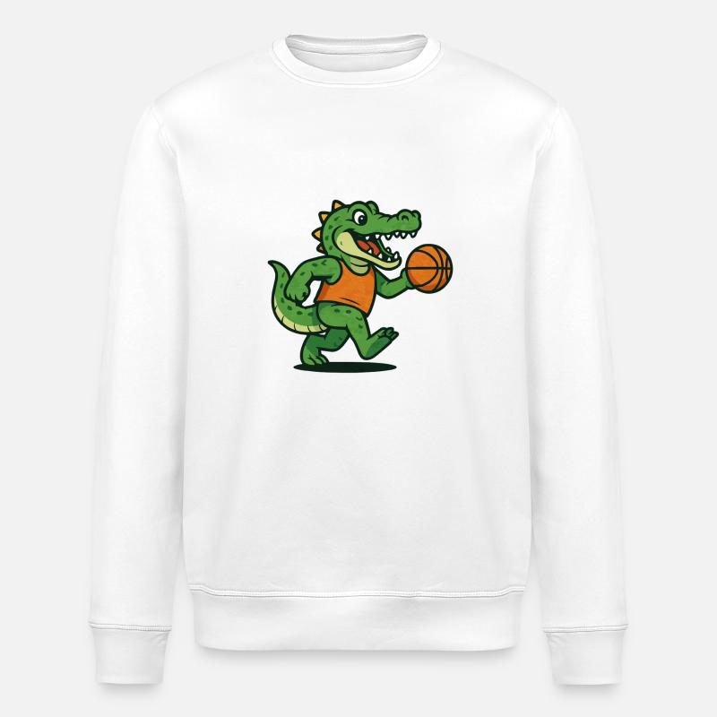 krokodil basketball - Stanley/Stella Unisex Bio-Sweatshirt ROLLER - Weiß