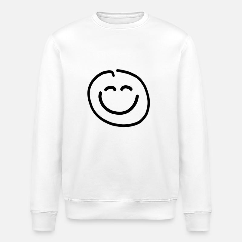 Visage heureux - Sweat bio ROLLER Stanley/Stella Unisexe - blanc