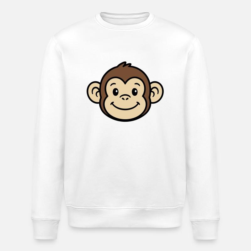 Affe Gesicht - Stanley/Stella Unisex Bio-Sweatshirt ROLLER - Weiß
