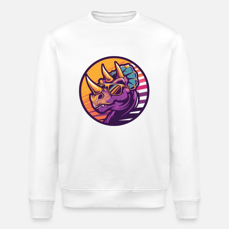 Dinosaurier triceratops Comic - Stanley/Stella Unisex Bio-Sweatshirt ROLLER - Weiß