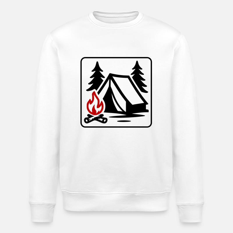 Zelt Camping Symbol - Stanley/Stella Unisex Bio-Sweatshirt ROLLER - Weiß