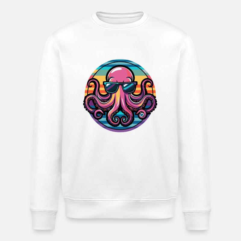 Oktopus Cool Comic - Stanley/Stella Unisex Bio-Sweatshirt ROLLER - Weiß