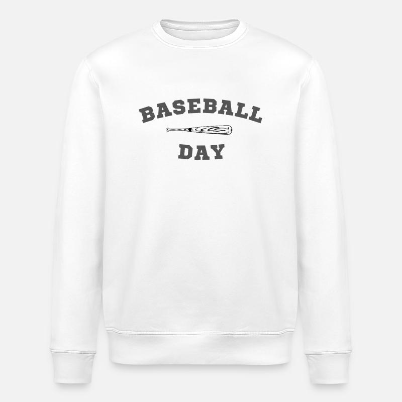 Jour de Baseball - Batte Retro - Sweat bio ROLLER Stanley/Stella Unisexe - blanc