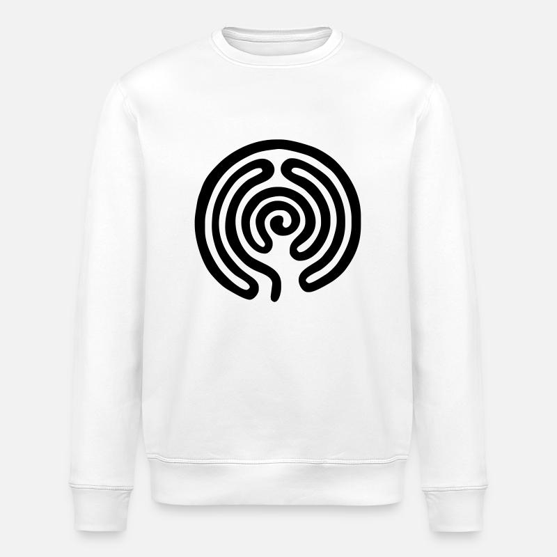 Labyrinth / maze - Stanley/Stella ROLLER Unisex Organic Sweatshirt - white