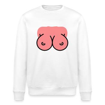 Brüste - Busen - Titten - Stanley/Stella Unisex Bio-Sweatshirt ROLLER - Weiß - Vorne - Nik (191cm)