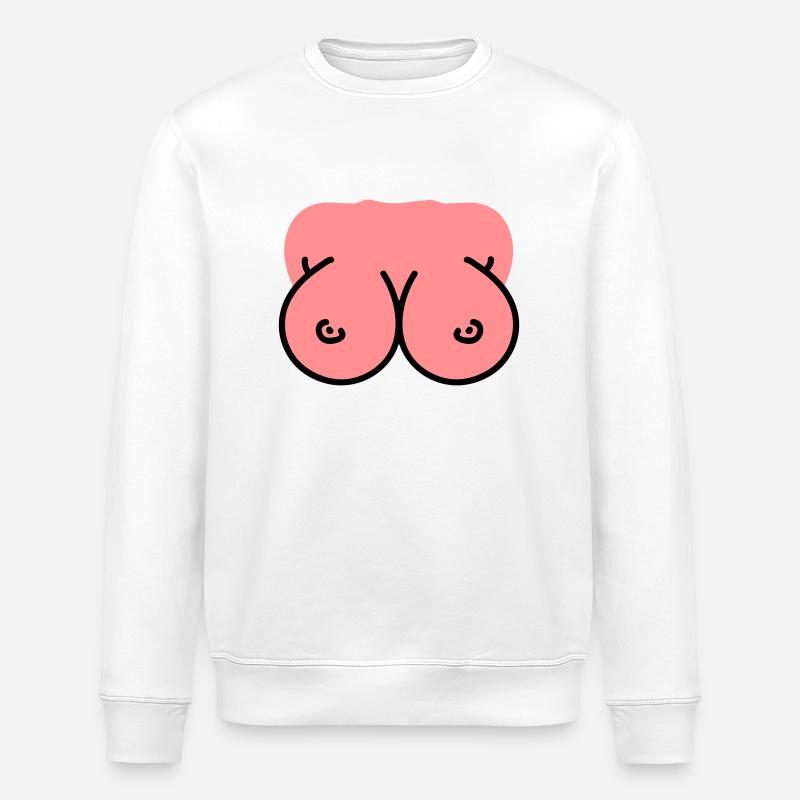 Breasts - Breasts - Boobs - Stanley/Stella ROLLER Unisex Organic Sweatshirt - white