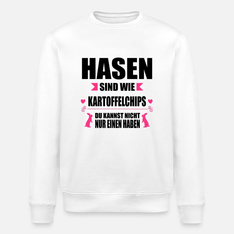 Hasen sind wie Chips - Stanley/Stella Unisex Bio-Sweatshirt ROLLER - Weiß