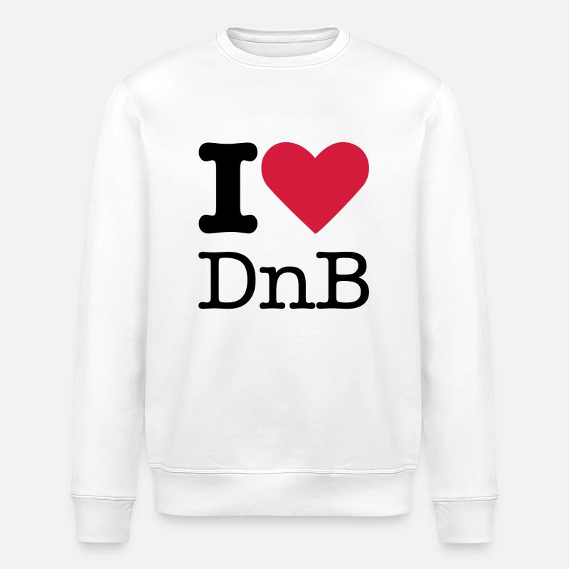 I Love DnB - Stanley/Stella ROLLER Unisex Organic Sweatshirt - white
