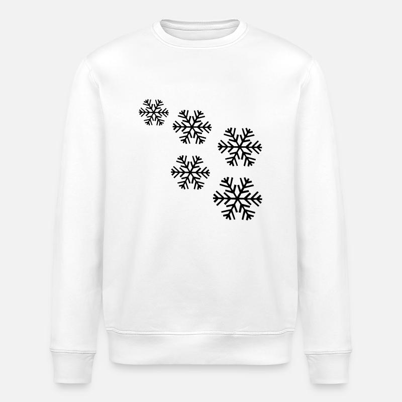 schneeflocken schnee - Stanley/Stella Unisex Bio-Sweatshirt ROLLER - Weiß