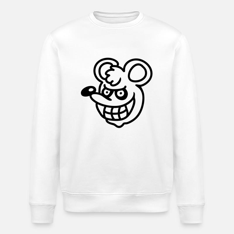Vampire mouse - line - Stanley/Stella ROLLER Unisex Organic Sweatshirt - white