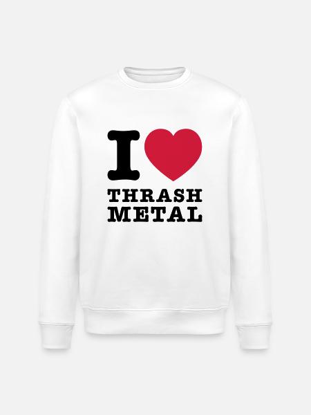 I Love Thrash Metal 2 - Stanley/Stella ROLLER Unisex Organic Sweatshirt - white