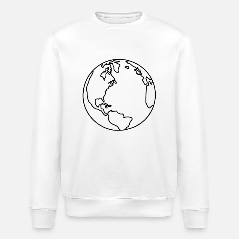 planet_erde_1c - Stanley/Stella ROLLER Unisex Organic Sweatshirt - white