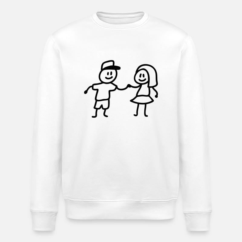 Junge Mädchen spielen - Stanley/Stella Unisex Bio-Sweatshirt ROLLER - Weiß