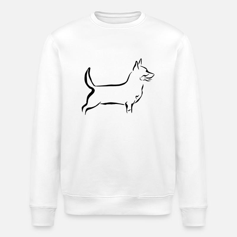 Lancashire Heeler - Stanley/Stella ROLLER Unisex Organic Sweatshirt - white
