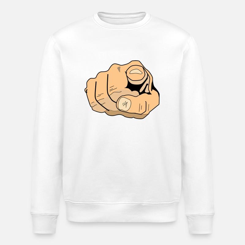 index finger - Stanley/Stella ROLLER Unisex Organic Sweatshirt - white