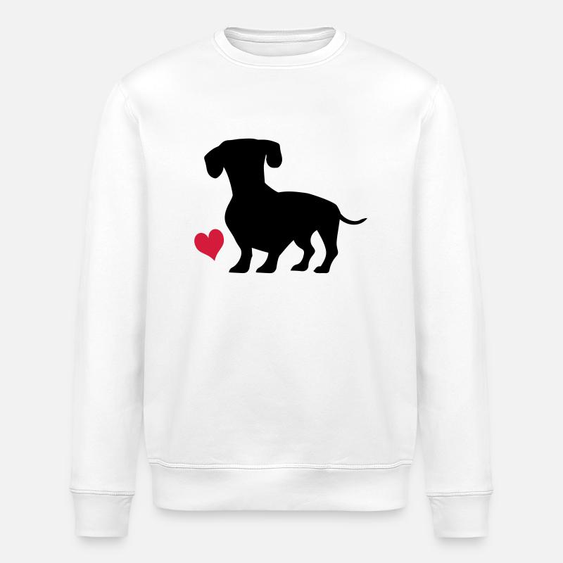 dachshund - Stanley/Stella ROLLER Unisex Organic Sweatshirt - white